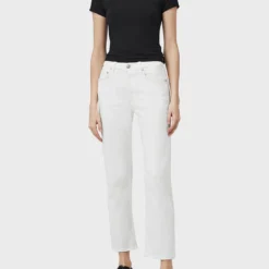 Rag & Bone Harlow Mid Rise Straight Jean - White