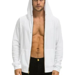 Bolt Zip Hoodie - White