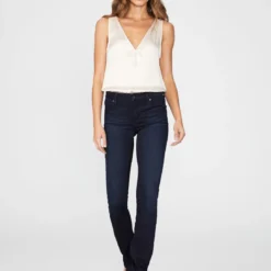 Paige Skyline Mid Rise Straight Jean - Drama