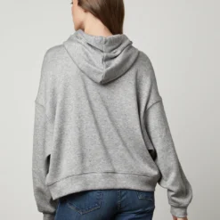 Velvet Fara Hood Top - Grey -Deals Moda Zoom Store cozy dbl knit fara06 hgrey 0822