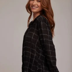 Hidden Placket Button Down Shirt - Stippled Plaid Print -Deals Moda Zoom Store hidden placket button down stippled plaid print 405028 1080x 2017cbc4 3074 4e3d 907b a55dc0c41e45