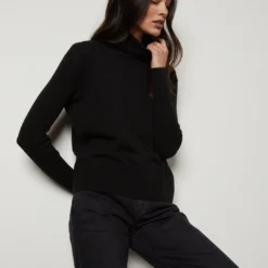 Velvet Sally Turtleneck Sweater -Deals Moda Zoom Store lux cot cash sally06 black 0048