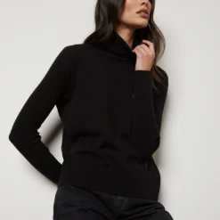 Velvet Sally Turtleneck Sweater -Deals Moda Zoom Store lux cot cash sally06 black 0050