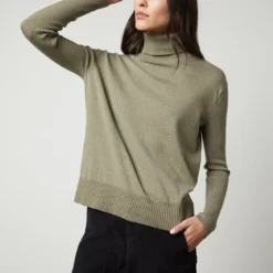 Velvet Sally Turtleneck Sweater -Deals Moda Zoom Store lux cot cash sally06 olive vera04 black 0019