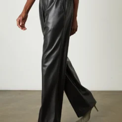 Velvet Jenna Pant - Black -Deals Moda Zoom Store vegan leather jenna05 black 1218 ws