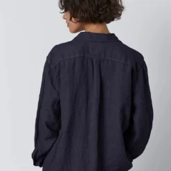 Velvet Muholland Linen Shirt -Deals Moda Zoom Store woven linen mulholland04 ink 0023