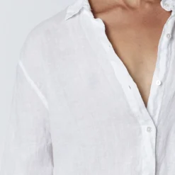 Velvet Muholland Linen Shirt -Deals Moda Zoom Store woven linen mulholland04 white 0011