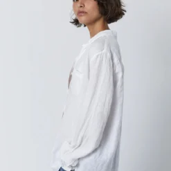 Velvet Muholland Linen Shirt -Deals Moda Zoom Store woven linen mulholland04 white 0014 1