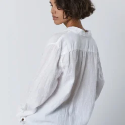 Velvet Muholland Linen Shirt -Deals Moda Zoom Store woven linen mulholland04 white 0028